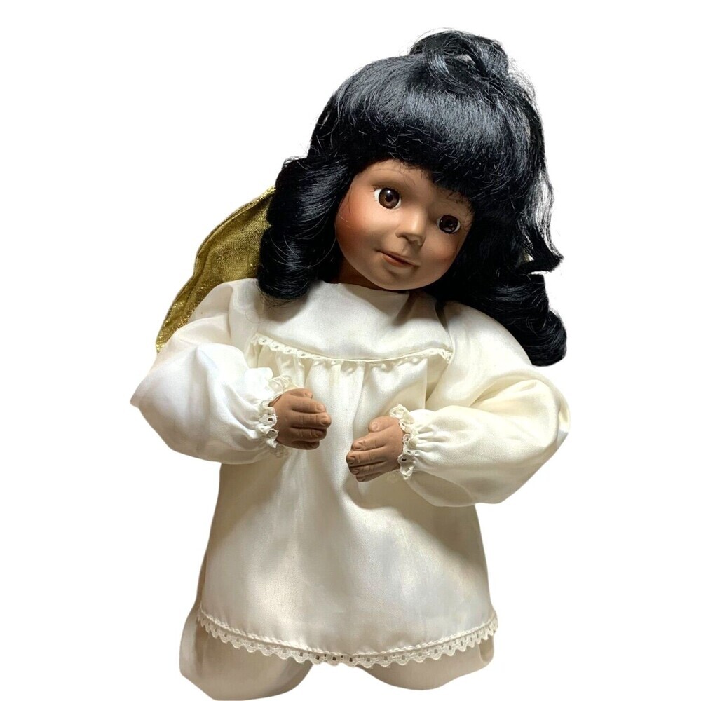 African American Kneeling Praying Angel Doll Kneeling in Prayer 10.5"H VTG New